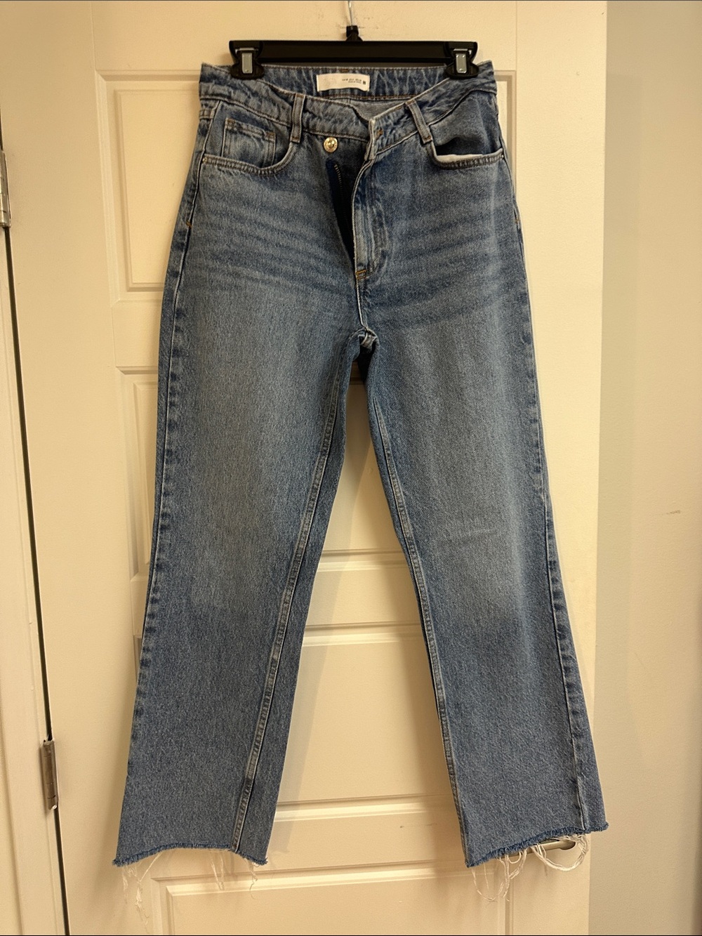 Zara Light Blue Straight-Leg Jeans